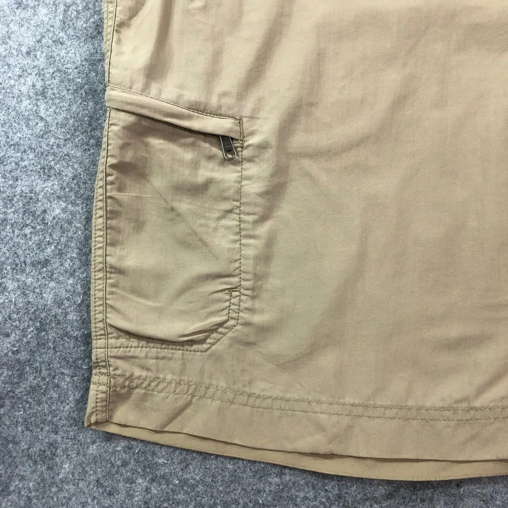 Marmot Mens Cargo Shorts 38 Tan Khaki Recycled Nylon Zipper Pocket Hiking